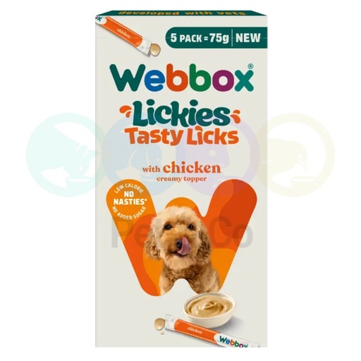 Webbox Lickies Tasty Licks with Chicken 5×75g
