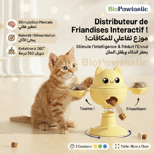 Interactive spinning cat toy