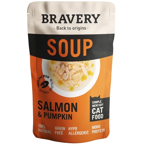 Bravery Soupe pour chat - 3 saveurs aux choix - Saumon
