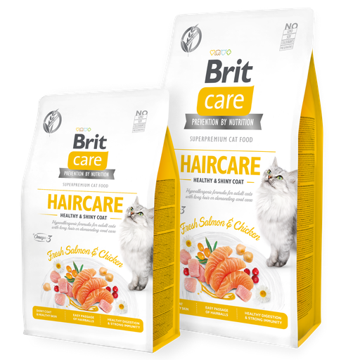 Brit Care Cat Grain-Free HAIRCARE HEALTHY AND SHINY COAT (2kg ou 7kg) - 2kg