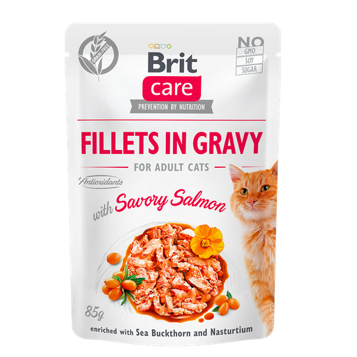 Brit Care Pochons en Sauce Pour Chat Savory Salmon (Saumon) 85 G