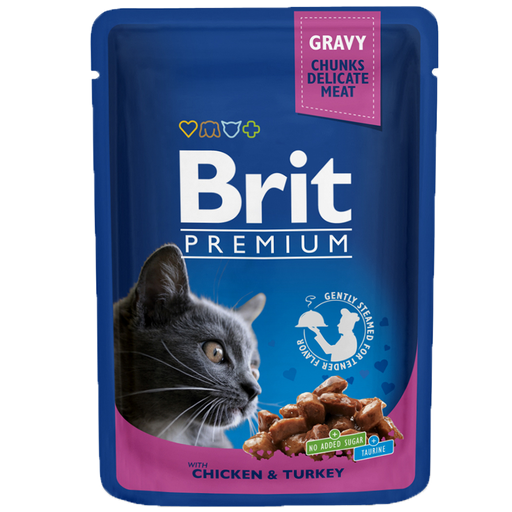 Brit Premium Pochon Poulet et Dinde pour chat 100g