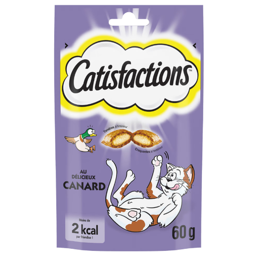 Catisfactions Friandises pour chat et chaton 60g (Boeuf | Poulet | Saumon | Canard | Fromage) - Canard