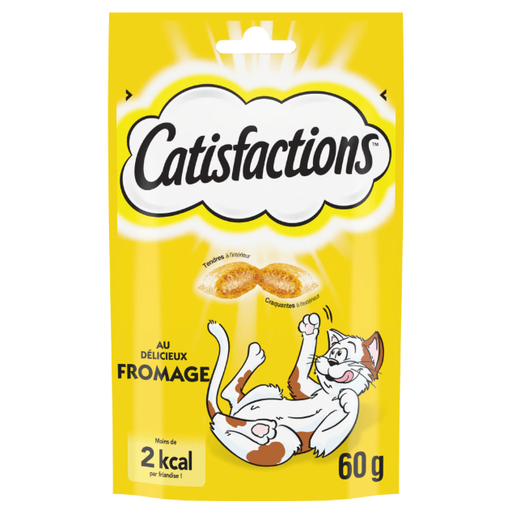 Catisfactions Friandises pour chat et chaton 60g (Boeuf | Poulet | Saumon | Canard | Fromage) - Fromage