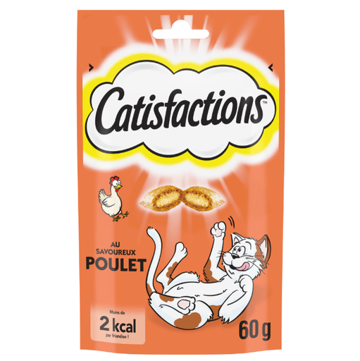 Catisfactions Friandises pour chat et chaton 60g (Boeuf | Poulet | Saumon | Canard | Fromage) - Poulet