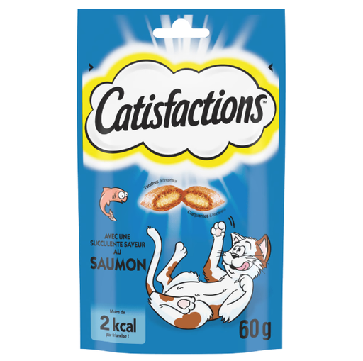 Catisfactions Friandises pour chat et chaton 60g (Boeuf | Poulet | Saumon | Canard | Fromage) - Saumon