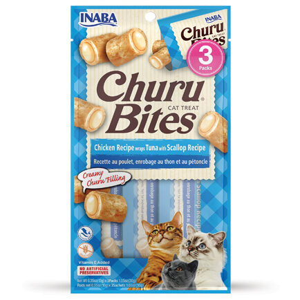 CHURU Bites friandises Bouchés Interieur Crémeux (Thon | Poulet) - Thon aux pétoncles