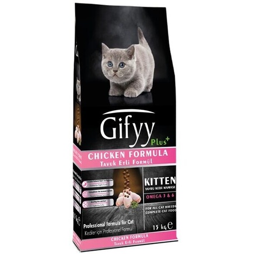 Gifyy Plus Nourriture pour Chaton Au Poulet 15 kg