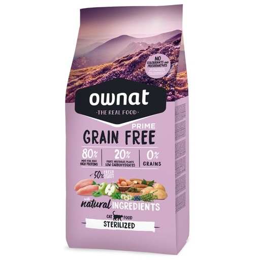 Ownat Grain Free Cat (sans céréale) Prime Sterilized (3kg | 8kg) - 8kg