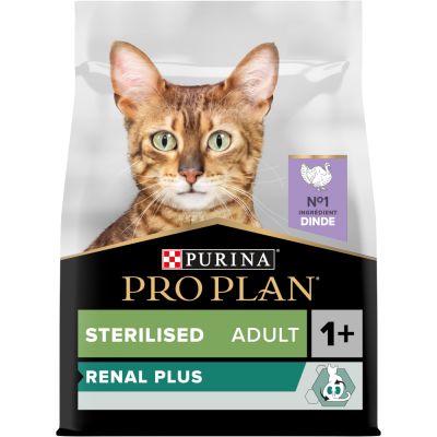 Pro Plan Sterilised Adult Renal Plus dinde pour chat 10kg + 2kg gratuit