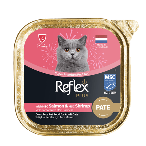 Reflex Plus Pâté Au Saumon et Crevette Chat Adulte (Salmon And Shrimp for Adult Cats) 85 g