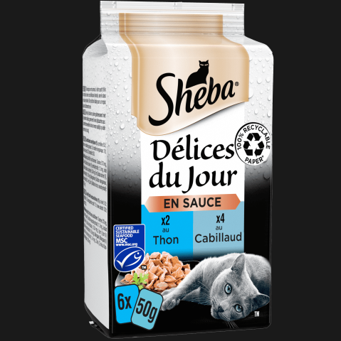 Sachets Fraîcheur Au Cabillaud Et Au Thon En Sauce 6 x 50g - Délices Du Jour