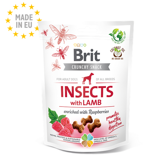 Brit Care Crunchy Cracker. Insects with Lamb enriched with Raspberries (Instects et Agneau)