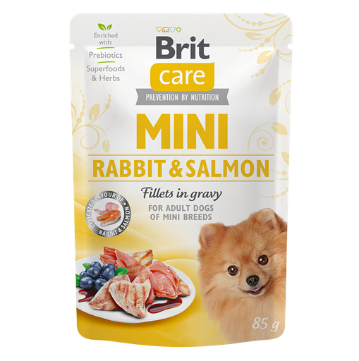 Brit Care Mini Rabbit and Salmon Fillets in Gravy (Lapin et Saumon) 85g