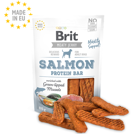 Brit Meat Jerky Snack–Salmon Protein bar (80g)