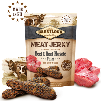 Carnilove Dog Meat Jerky Snack Beef &amp; Beef Muscle Fillet (Boeuf) 100g