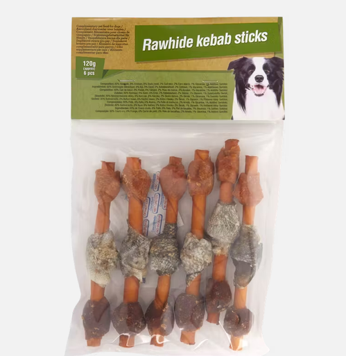 Friandises à mâcher pour chien Peau de Boeuf et de Poisson 120g