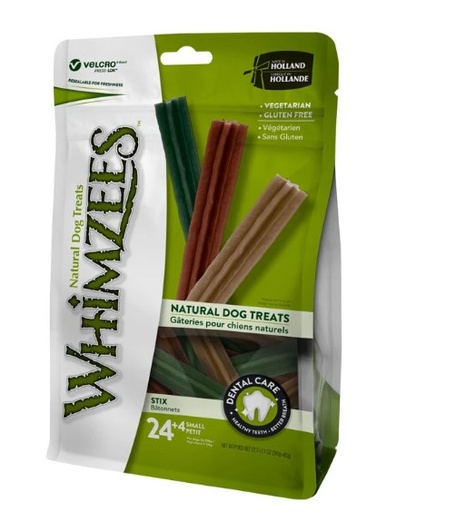 Snacks soin dentaire Stix 24+4 petite race (WHIMZEES)