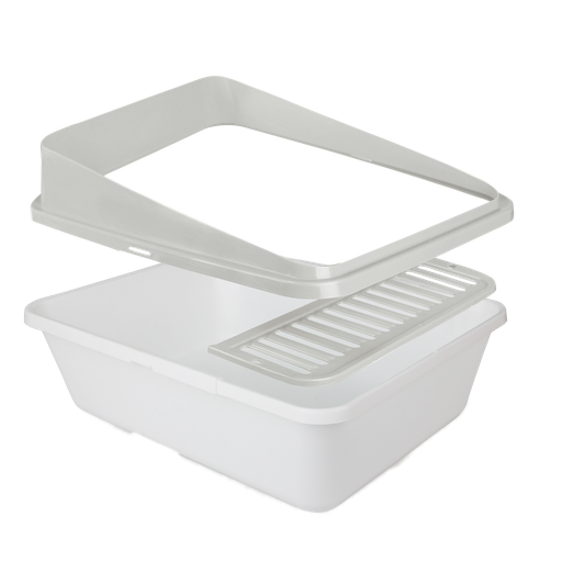 Bac à litière grande taille avec grille filtrante