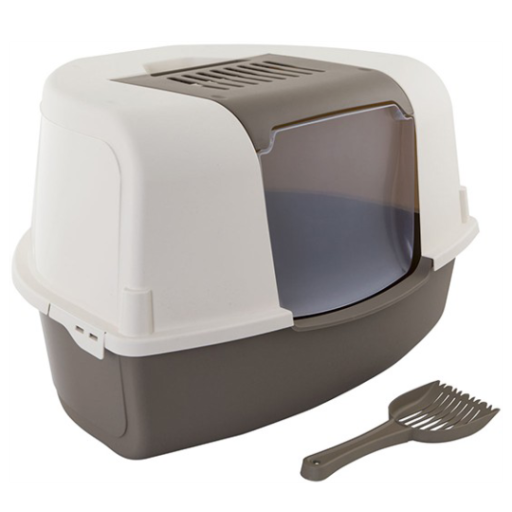 Bac à Litière Grande Taille Fermé Corner Avec Pelle (2 couleurs Marron | Bleu) - Marron