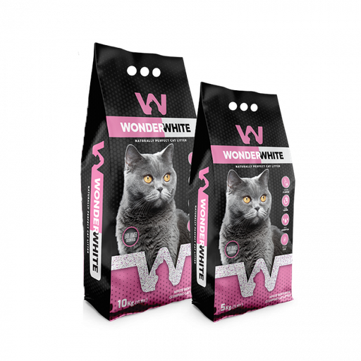 Litière agglomérante, parfumé et ultra-absorbante 5 Kg Wonder White (parfum : Lavande | Baby powder | Savon de marseille | Sans Parfum) - Baby Powder