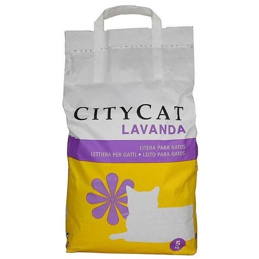 Litière parfumée pour chat agglomérant Clumping 5kg - CITYCAT Lavande