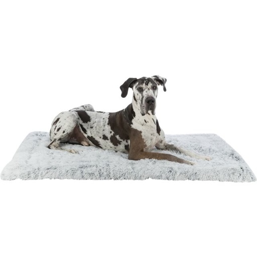 Tapis de couchage Harvey Peluche Long Poil en Velours 120×80 cm Noir/gris