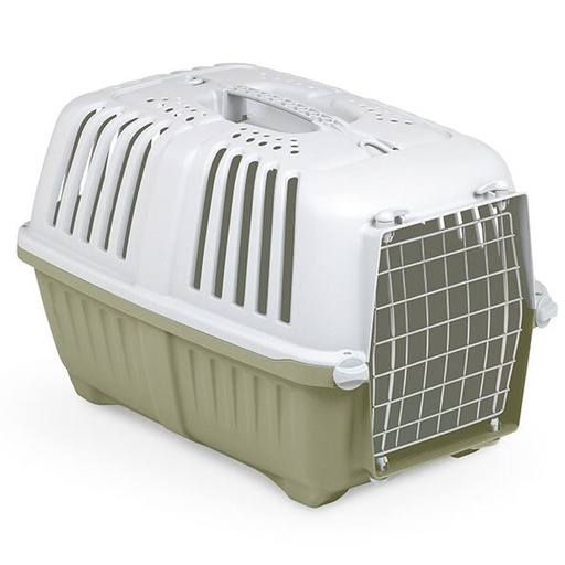 Caisse de transport pour chat et petit chien (Rose, Bleu et Vert) - Gris/Vert