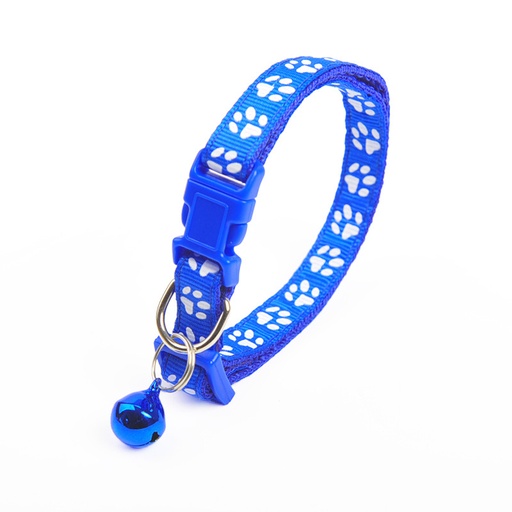 Collier réglable avec cloche pour chat - Bleu