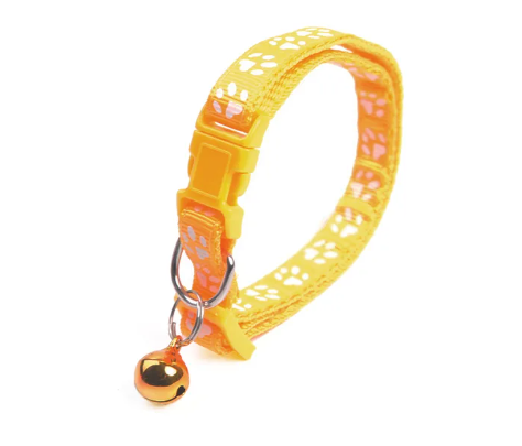 Collier réglable avec cloche pour chat - Jaune