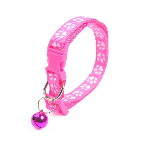 Collier réglable avec cloche pour chat - Rose