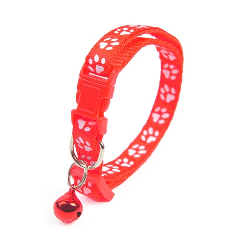 Collier réglable avec cloche pour chat - Rouge