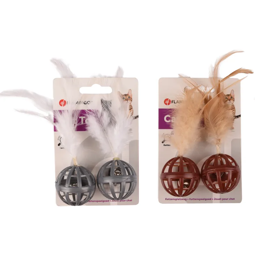 Flamingo Jouet Dian Balle Plusieurs couleurs (2 balles avec plumes)