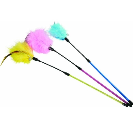 Jouet pour chat: Bâton interactif avec une boule en plume