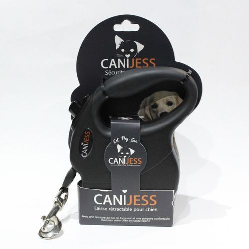 Laisse Rétractable Chien de 50kg Noir- 5m