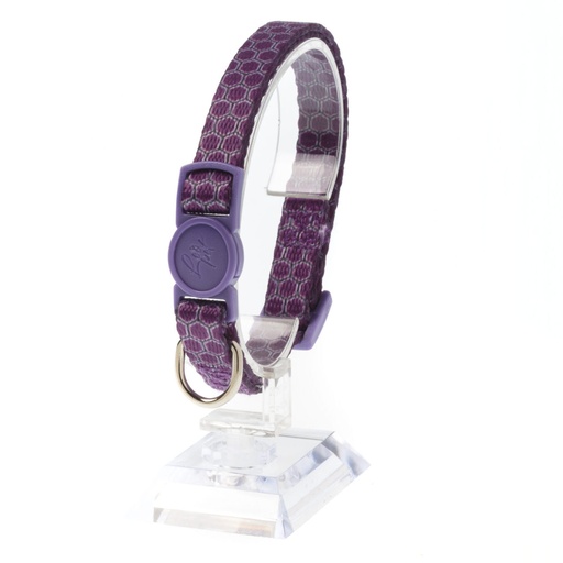 Leo Pet Collier Chat Hexagone 20-35cm (Mauve ou Noir) - Mauve