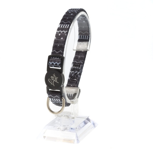 Leo Pet Collier Chat Maya 20-35cm (Blanc/Bleu | Orange/Vert | Noir) - Noir