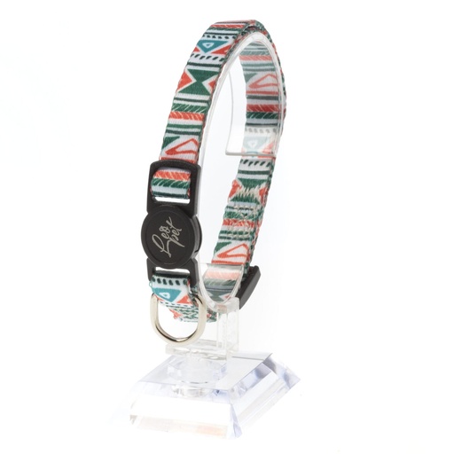 Leo Pet Collier Chat Maya 20-35cm (Blanc/Bleu | Orange/Vert | Noir) - Orange/Vert
