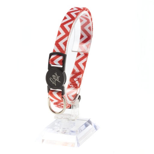 Leo Pet Collier Chat Mosaïque 20-35cm (Rouge ou Noir) - Rouge