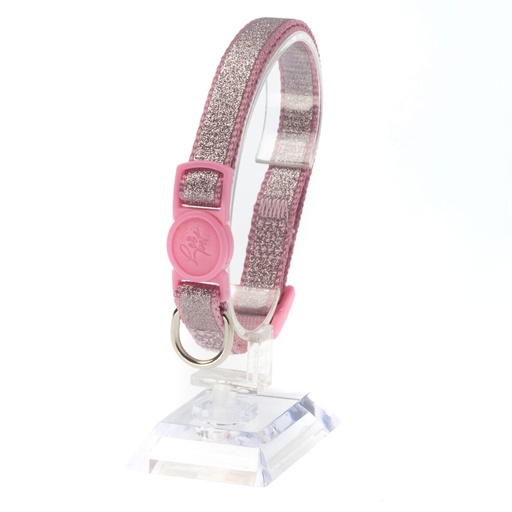 Leo Pet Collier Chat Paillettes Réfléchissantes 20-35cm (Gris | Rose | Bleu) - Rose