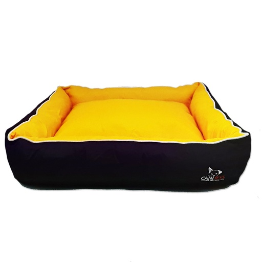 Lit Couchage LARGE Premium Tissu Jaune Canijess 85 cm x 68 cm x 20 cm
