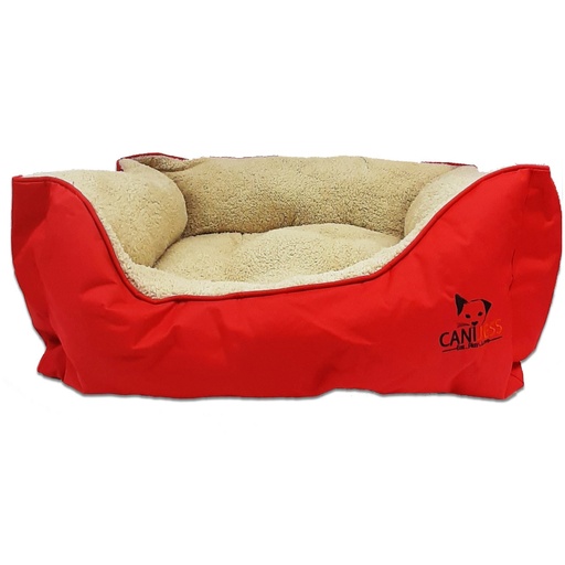 Lit Couchage MEDIUM Premium Tissu en velour rouge Canijess 63.5 cm x 53 cm x 25cm
