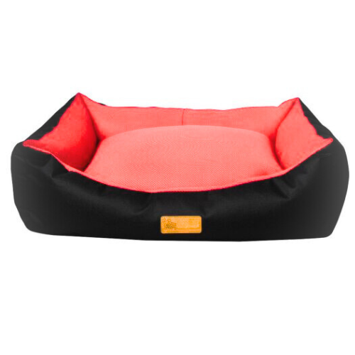 Lit Couchage MEDIUM Premium Tissu Rouge/Noir Canijess 62cm x 44cm x 22 cm