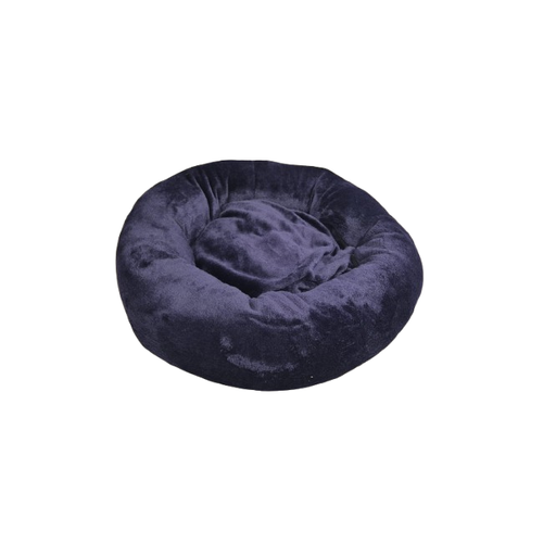 Lit Rond en Doudou Velours Ultra Doux pour Chat et Petit Chien - Diamètre 50 cm - Mauve
