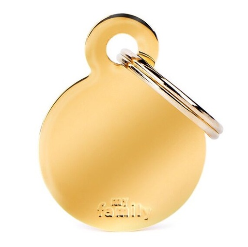 Médaille Basic Cercle Petit en Laiton Doré