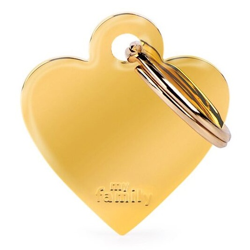 Médaille Basic Cœur Petit en Laiton Doré