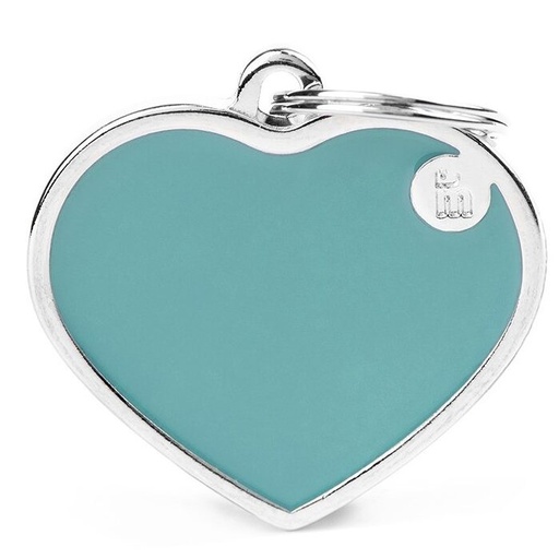 Médaille Basic Handmade Cœur Grand Bleu Ciel