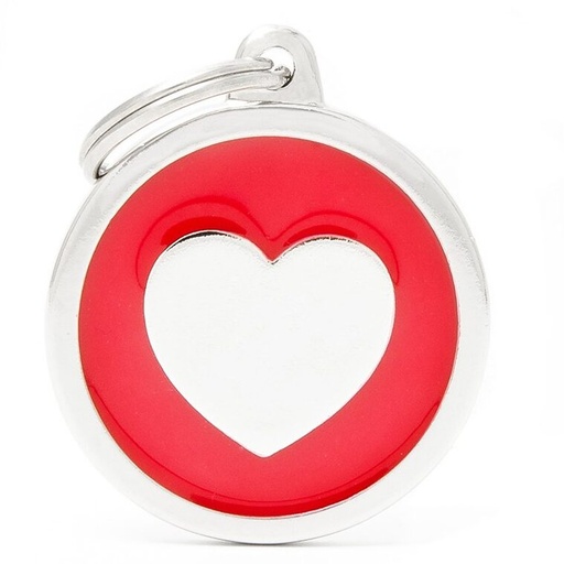Médaille Classic Cercle Grand Rouge avec Cœur