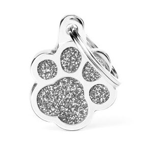 Médaille Shine Patte Glitter Gris