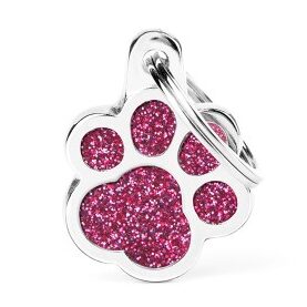 Médaille Shine Patte Glitter Rose